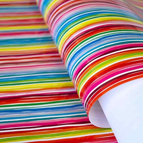 Хвърляне на подарък опаковки Louisdor 50 см х 50 м в разноцветную ивица на гланцирана хартия рожден Ден на лятото
