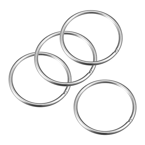 сварное о-пръстен uxcell 304 неръждаема стомана диаметър 80 мм (3,15 инча). дебелина 5 мм, 4 бр.