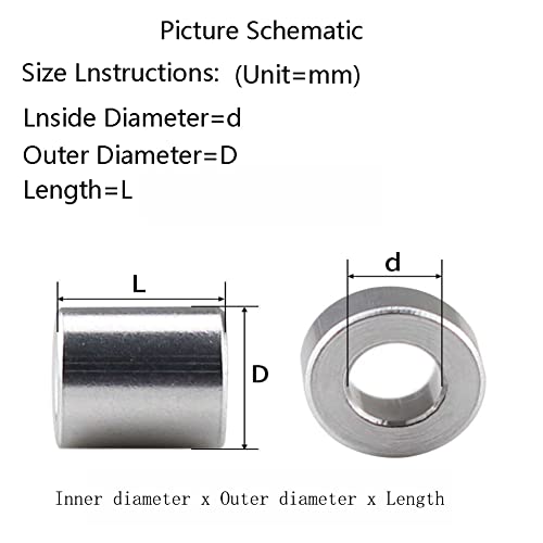 20 Бр. Алуминиеви Втулочные Плоски шайби, оборудване запечатване поставянето на скобата, без конец с удебелени облицовки.3.2 мм (d) X10 mm (D) X 2.5 мм (L) подходящо за винтове M