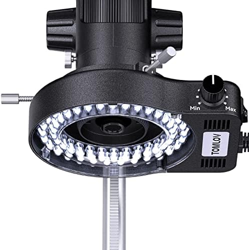 Микроскоп с LED Околовръстен Осветител,TOMLOV LT01 Регулируем Източник на светлина Микроскоп 56 Светодиоди