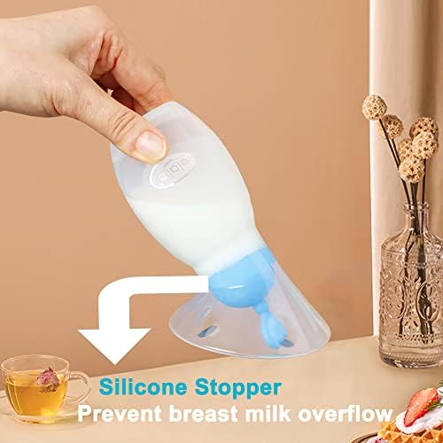 Силиконов колектори за кърма Elate със запушалка за спестяване на мляко за кърмещи майки - за многократна употреба Ръчна помпа без бисфенол А-ВА – Фланец дизайн – Уве