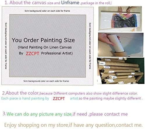 ZZCPT Ръчно Рисувани Живопис с маслени бои - цветни текстура Абстрактен Платно Стенно Изкуство Модерен за Хола Дом