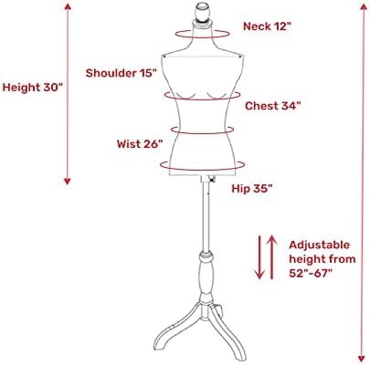 Имитирующая Формата на рокли за женски Манекени Body превръщането на торса със стойка за монтаж, Регулируема по височина Манекен 52 -67, Преносим Витрина униформи за Ши