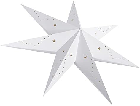 Luxshiny Аксесоари За Дома Декор на Хартиен Звездна Лампа Лампа: Бяла 7-Остроконечная Звезда Коледна Звезда Украшение