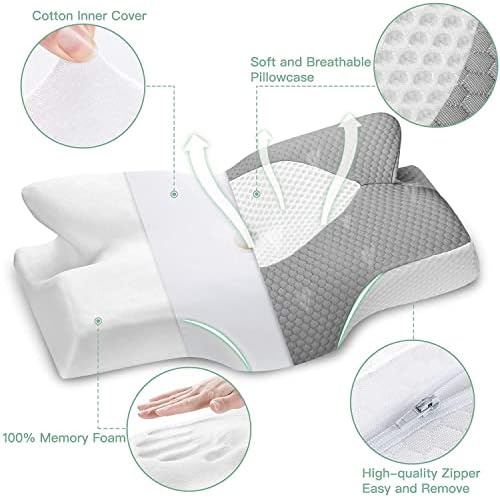 Възглавници от пяна с памет ефект за шийката на матката Elviros, Контур Ортопедични Възглавници за подкрепа на врата