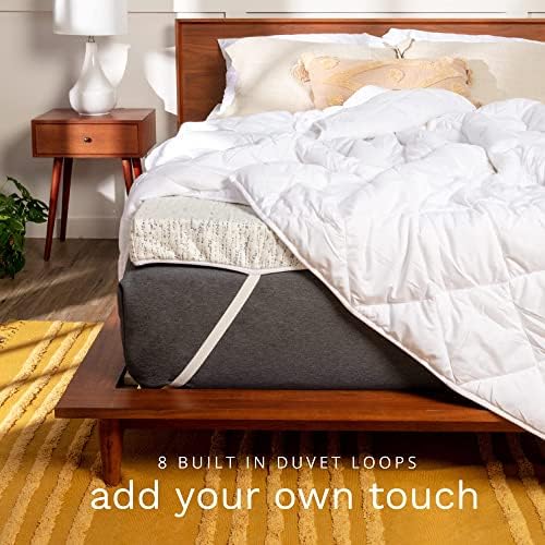 Алтернативно стеганое одеяло от заден пух ViscoSoft Essentials с ъглови первази – Всесезонное, с плюшено пълнител от микрофибър, може да се пере на машина (черно / сиво, колел