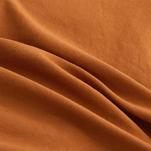 Одеало SOUKECHY Queen, Терракотово-Оранжевото одеяло, 3 бр., Спално бельо за фермерска къща с пискюли и Ресни в стил