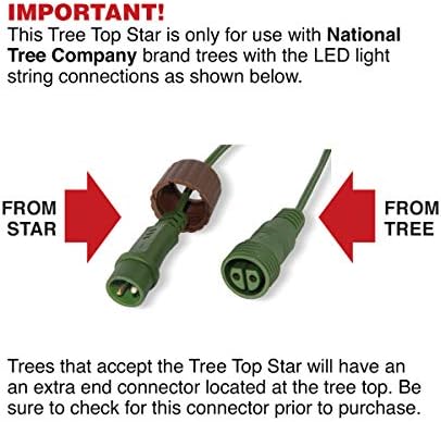 National Tree Company Предварително свети Topper за изкуствена коледна елха | Включва Предварително нанизани Многоцветни