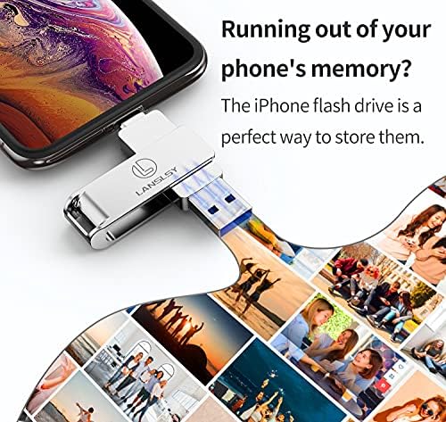 Флаш памет LANSLSY обем 256 GB за iPhone Photo Stick, Външен диск iPhone, USB 3.0, usb Флаш устройство 3 в 1 за iPhone /