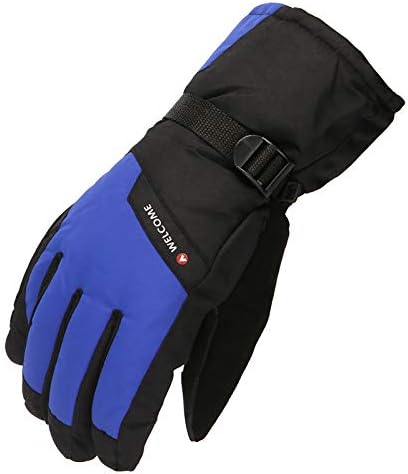 Ръкавици за възрастни, топли дебели ски ръкавици в стил мозайка с чувствителни на допир на пръсти, зимни ветроупорен