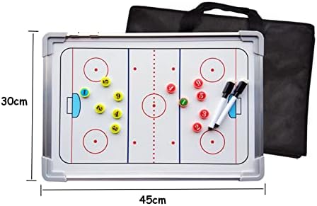 Хокей на Тактическа дъска VolksRose 17 x12, Окачен на Магнитен таблетка за тренировки по хокей на лед, Две страни с пълна и Половини Корт, Портативна дъска от алуминиева сп?