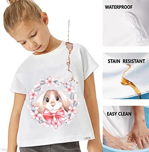 popopie / Тениска с кръгло деколте за малки Момичета И Момчета, Устойчиви На Петна, Лятна Тениска с Къс ръкав и Шарките,