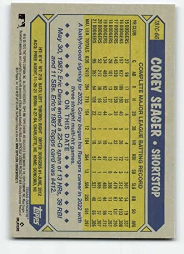 Актуализация на Topps 2022 Chrome Silver Опаковки Mojo T87C-66 Сърцевина Seager NM-MT Texas Rangers MLB Бейзбол