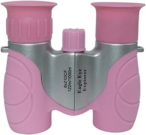 Комбиниран комплект M / L: 1 Розова жилетка-карго за деца със светлоотразителни ленти за безопасност - 1 шапка с широка периферия каишка за брадичката - 1 Мощен бинокъл