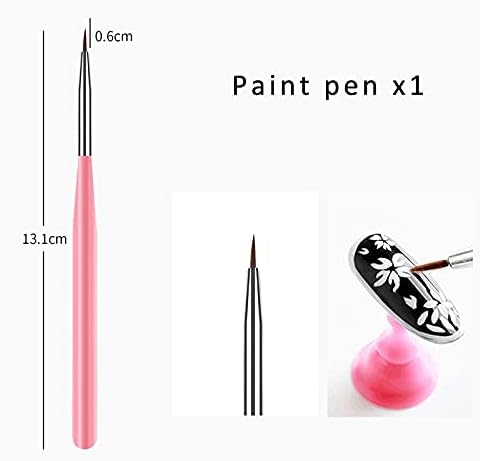 PDGJG Стоки за бродерия Направи си сам Многофункционална дръжка с кука за рисуване на нокти, 2 Цвята, Четка