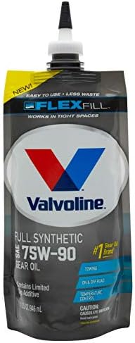 Valvoline Flexfill SAE 75W-90 е Напълно синтетично трансмисионно масло 1 КВ., опаковка от 4 броя и FlexFill Напълно синтетично трансмисионно масло SAE 75W-90 ЗА 1 КВ. В опаковка