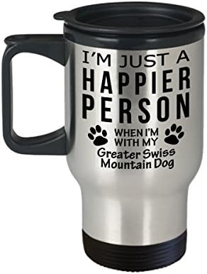 Кафеена Чаша За Любителите на кучета В Пътуване - Щастлив Човек С Голям Швейцарски Зенненхундом -Подаръци