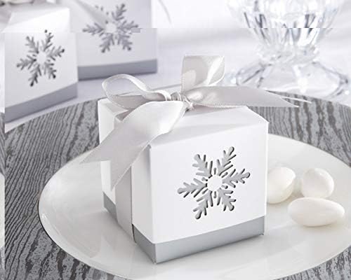 Подарък кутия, 6 бр., бял пакет за бонбони във формата на снежинки, сватбени сувенири, подарък кутия, опаковки за подаръци
