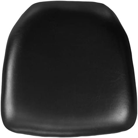 Флаш мебели, твърда черна vinyl възглавница за стол Chiavari