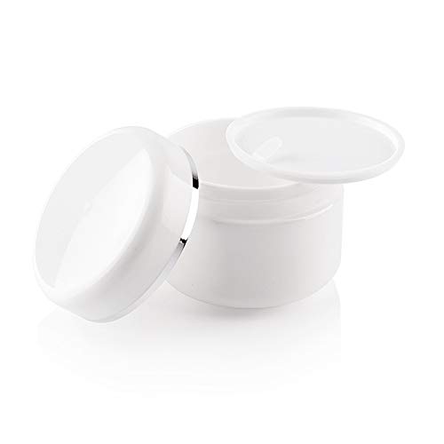 6 Опаковки по 8 мл / 250 г Празни Пластмасови Бели Кръгли Кутии С Вътрешни Втулки и Винт на капака, за Многократна употреба,