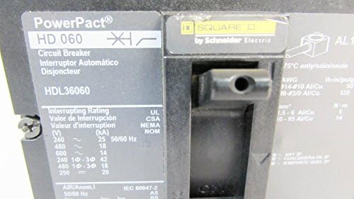 Автоматичен прекъсвач SCHNEIDER ELECTRIC 600-ВОЛТОВ 60-АМПЕРНЫЙ HDL36060 В гласа КОРПУС 600V 60A