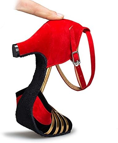 Женски обувки за танци балната зала Misu със затворени пръсти на Замшевой подметка За практикуване на Латиноамериканска Салса и Танго За Ниска пета на 2.0
