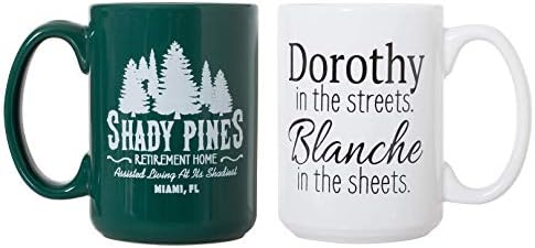 Комплект чаши за дома за стари хора Shady Бора и Бланш Дороти - 15 грама, Двустранен Луксозен Набор от Кафе