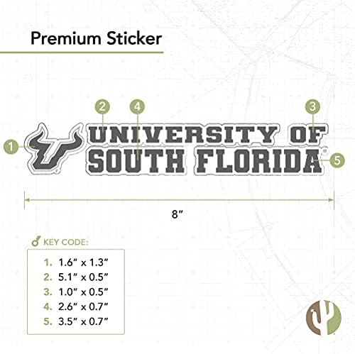 Университет на Южна Флорида USF Bulls Името на Лого Vinyl Стикер За лаптоп Бутилка за Вода, за Кола Албум за Изрезки (8-инчов стикер)