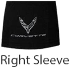 Тениска с логото на Вертикални жест C8 Corvette - Черен