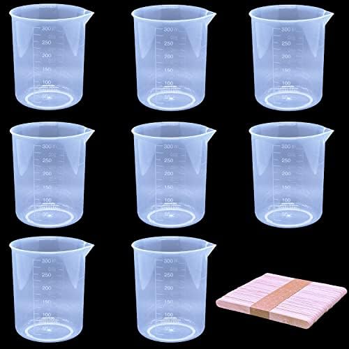 9 Пластмасови Чаши в опаковки, Чаши за смесване на Епоксидна смола обем 300 мл / 10,1 унция, Пластмасов Градуированный