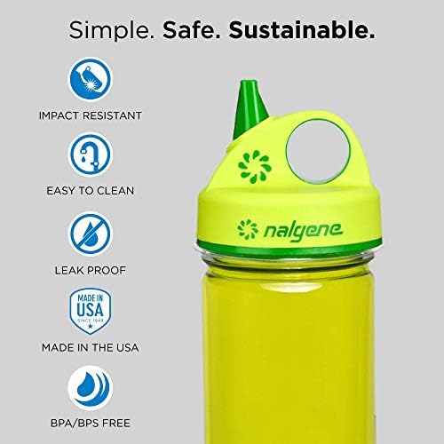 Бутилка за вода Nalgene Kids Sustain Grip-N-Gulp, изработени от материал, получен по 50% от пластмасовите отпадъци, Въздух, силни, не съдържат BPA и BPS, могат да се мият в съдомиялна ма?