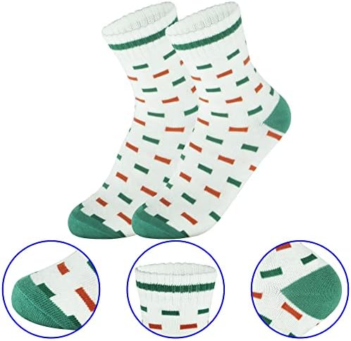 Мъжки 5 Опаковки Смесени Памучни Чорапи Quarter Crew със защита от миризмата, която поглъща Влагата, за деца от 8-11 години