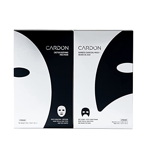 Маркови успокояващ Листни маска Cardon (по 4 опаковки във всяка) | Корейска Лист маска за мъже и жени | С екстракт от кактус | За нощувка в спа центъра за двойки | Маска за ?