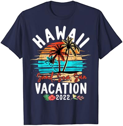 Хавай Хавайски ваканция 2022 Ретро Подходяща Тениска За Семейна Група