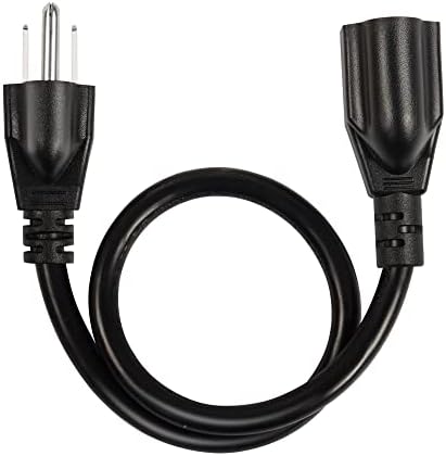 Кратък удължителен кабел за захранване YAODHAOD, 3-Пинов щепсел за свързване на захранващия кабел в контакта захранващия Кабел 16AWG /13A, посочен в UL, удължителен кабел зах