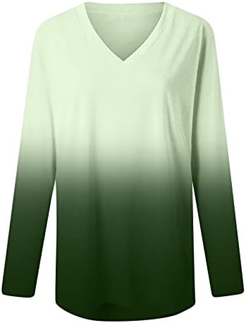 SERYU Дамски Блузи с равен брой гласове-боя, Ежедневни Удобни Меки Върхове С V-образно деколте, Пуловери, Ризи