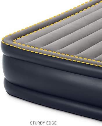 Надуваем матрак INTEX 64125ED Dura-Beam Plus Essential Rest: Изработен от високотехнологични влакна – Размер на Queen Size – Вградена електрическа помпа – Височина на леглото 18 инча – То