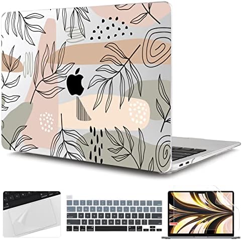 TWOLSKOO за MacBook Pro 16-Инчов калъф 2019 2020 г. Съобщение, модел A2141 със сензорен панел Touch ID, Пластмасов Твърд Калъф с фолио за тракпад, екрана и клавиатурата, Тропически листа X