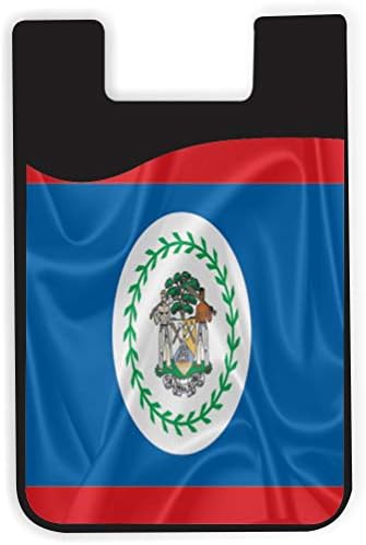 Дизайн на знамето на Белиз - Силиконов 3 м Лигав Чанта-портфейл за Кредитни карти, Приклеивающийся към Портфейла, за Калъфи за мобилни телефони iPhone / Android Galaxy