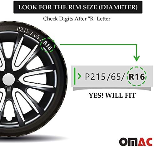 Джантите OMAC 16 инча за Toyota Tacoma Черно-бели 4 бр. Капака Джанти - Шапки ступиц - Подмяна на външната повърхност на автомобилни гуми