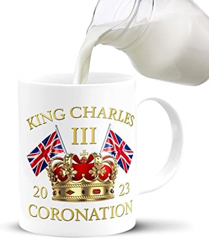 Чаша за Коронацията на крал Чарлз от YUAB, Чаена чаша с обем 350 мл в Чест на Новия крал на обединеното кралство, Кафеена
