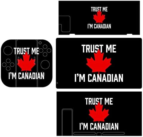 Повярвай Ми, аз съм Канадец - Етикети на Корицата с участието на Кленов лист, Пълен Комплект Защитно фолио за игра, Стикери на Предната панел, Съвместими с Switch