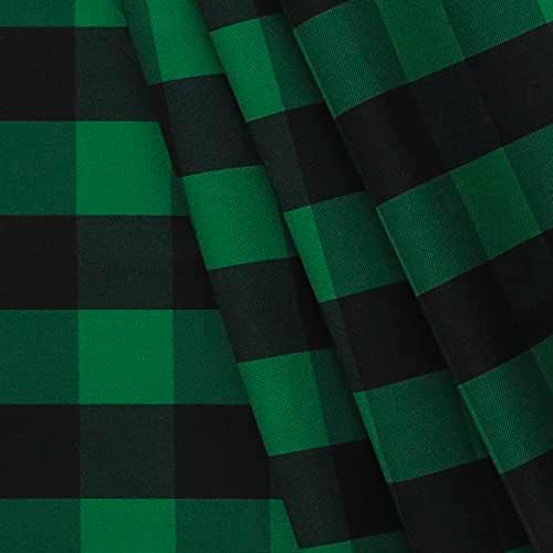 Mook Fabrics памучен клетчатая плат Бивол, 1 инча, зелена, болт 15 ярда