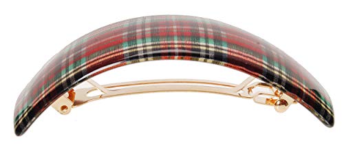 Луксозна правоъгълна обемна шнола France - Шотландско каре, червен / бял