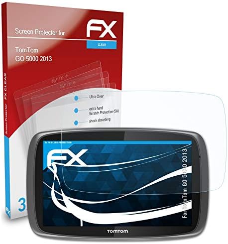 Защитно фолио atFoliX, съвместима със защитно фолио Tomtom GO 5000 2013, Сверхчистая защитно фолио FX (3X)
