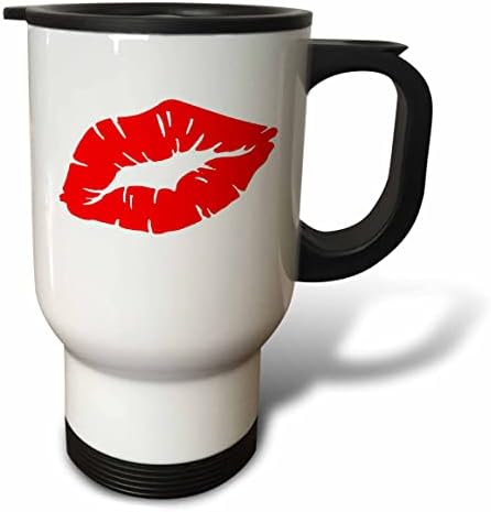 3. Красива Мощна Червено червило за устни Kiss Изолирано - Пътни чаши (tm_356814_1)