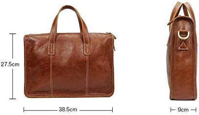 Мъжка чанта–месинджър от ядки на кожата - Красива Моля, кафяво куфарче за носене с меки защита за вашия лаптоп – Чанта