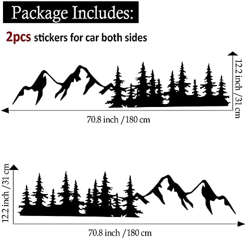 Етикети за планински автомобили Fochutech Големи, С участието на дървета и гори, Автомобилни Стикери за мъже,
