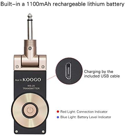 Безжична Гитарная Система Koogo 2,4 Ghz Цифров Предавател-Приемник за Електрически Музикален инструмент Към Усилвател