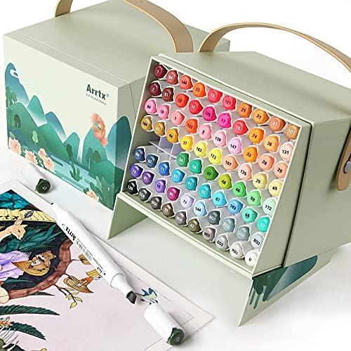 Комплект Маркери за рисуване Arrtx и 72 Цветни Молив Професионални водачи и Дръжка за Colorization на възрастни, Създаване